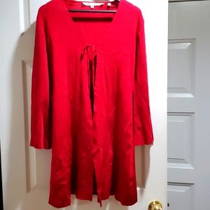 Max Studio Red Tie Front Sweater Size M